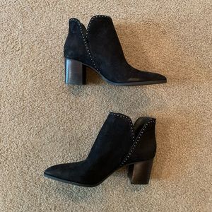 Sole Society Black Studded Faux Suede Booties